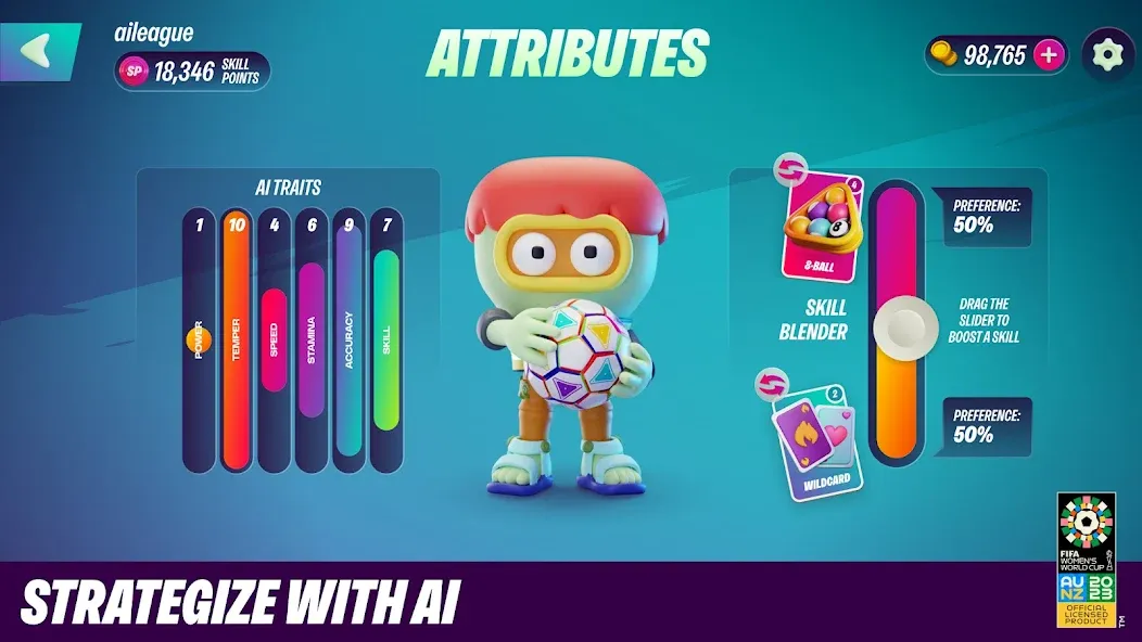 FIFA World Cup AI League (ФИФА Ворлд Кап ИИ Лига) [МОД Бесконечные монеты] APK Android Screenshot 3