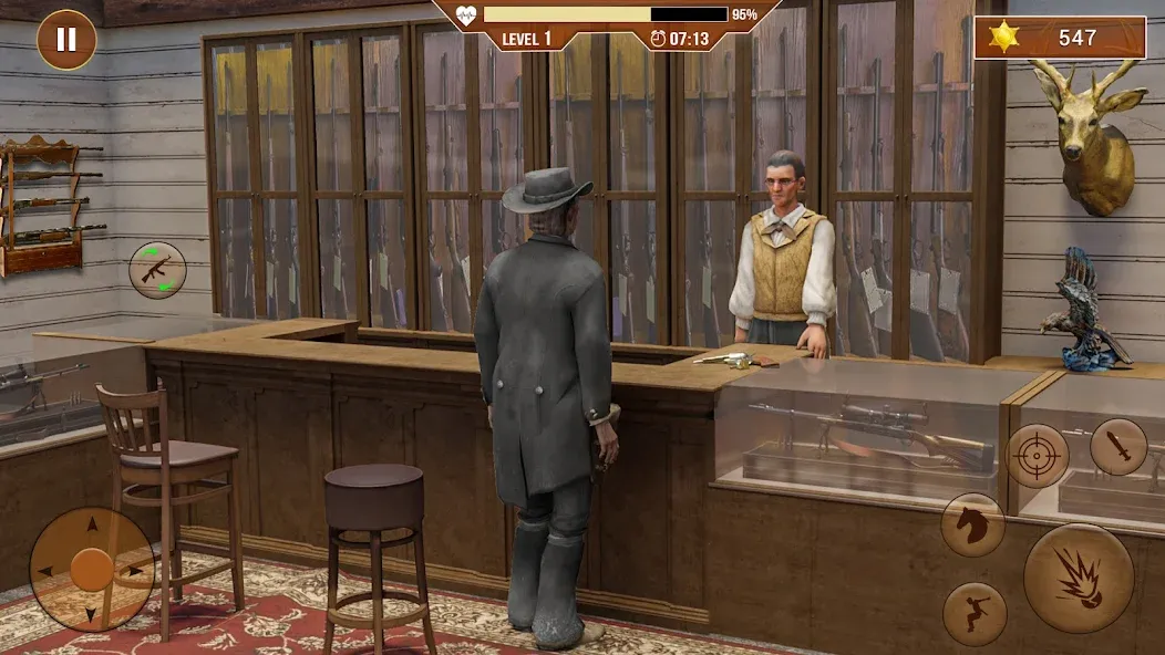 West Cowboy Shooting Games 3D [МОД Бесконечные монеты] APK Android Screenshot 3