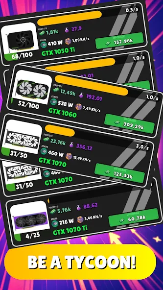 Gpu Tycoon Clicker : Game 2.0 (Гпу Тайкун Кликер) [МОД Unlocked] APK Android Screenshot 3