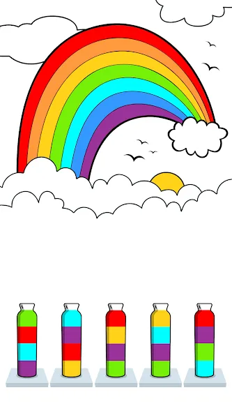 Sort Paint: Water Sort Puzzle (Сорт Пэйнт) [МОД Бесконечные монеты] APK Android Screenshot 2