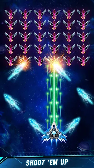 Space shooter - Galaxy attack (Спейс шутер) [МОД Все открыто] APK Android Screenshot 1