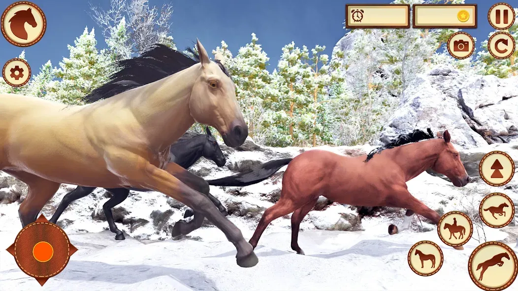 Virtual Wild Horse Family Sim (Виртуальное семейство диких лошадей) [МОД Бесконечные монеты] APK Android Screenshot 2