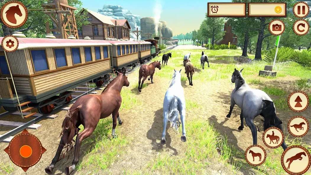 Virtual Wild Horse Family Sim (Виртуальное семейство диких лошадей) [МОД Бесконечные монеты] APK Android Screenshot 3