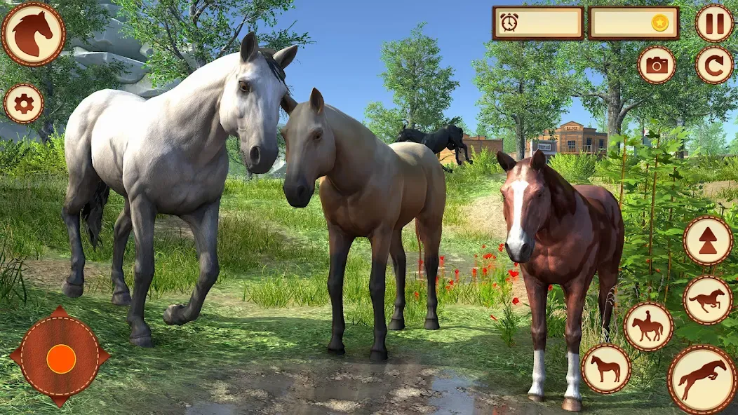 Virtual Wild Horse Family Sim (Виртуальное семейство диких лошадей) [МОД Бесконечные монеты] APK Android Screenshot 5