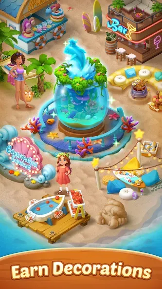 Seaside Escape®: Merge & Story (Сисайд Эскейп) [МОД Меню] APK Android Screenshot 5