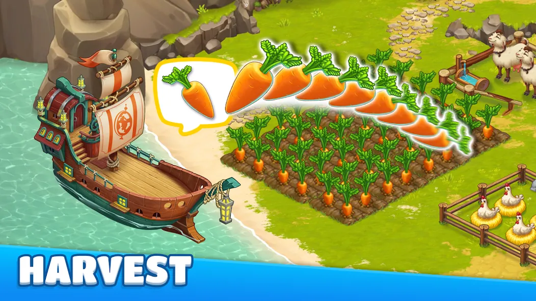 Adventure Bay - Farm Games (Приключенческая бухта) [МОД Mega Pack] APK Android Screenshot 4