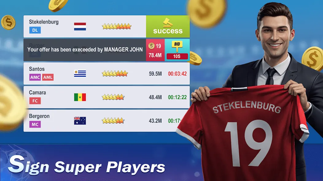 Top Football Manager 2024 (Топ Футбольный Менеджер 2023) [МОД Mega Pack] APK Android Screenshot 4