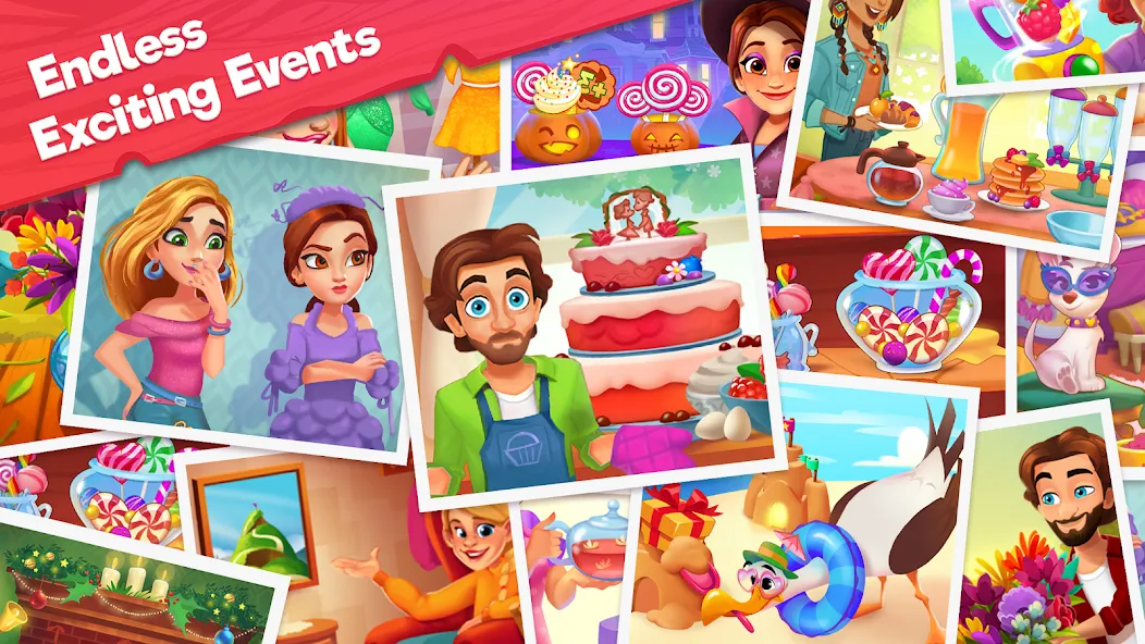 Delicious B&B: Decor & Match 3 [МОД Unlocked] APK Android Screenshot 3