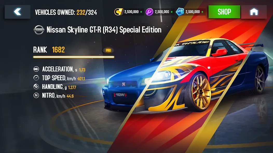 Asphalt 8 - Car Racing Game (Асфальт 8) [МОД Бесконечные монеты] APK Android Screenshot 2