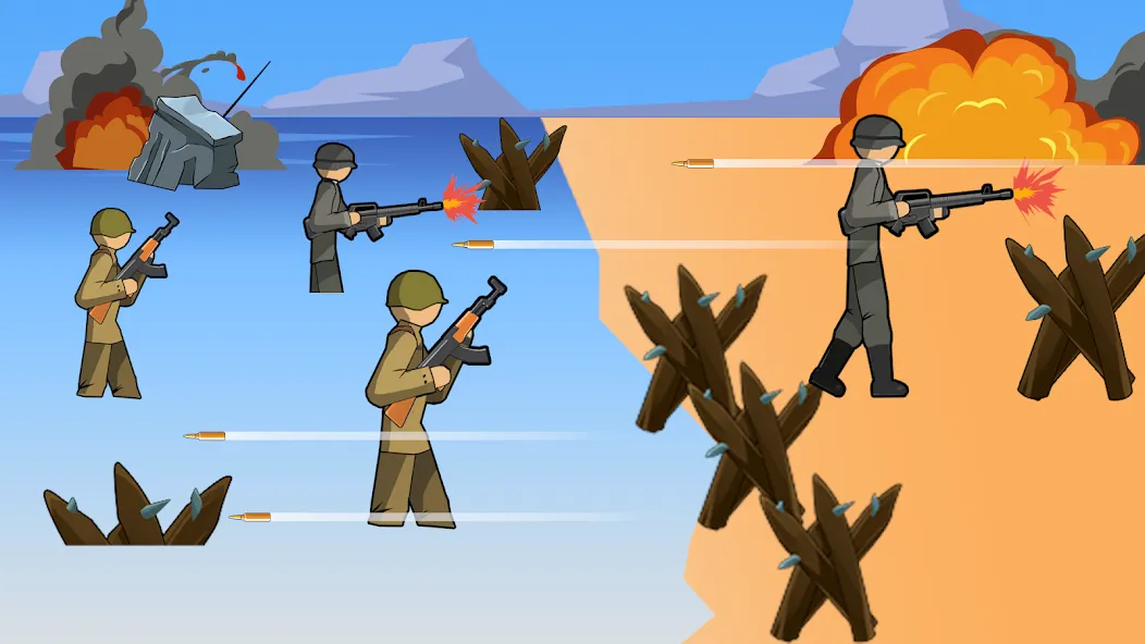 Stickman WW2 (Стикмэн Вторая Мировая война) [МОД Premium] APK Android Screenshot 1