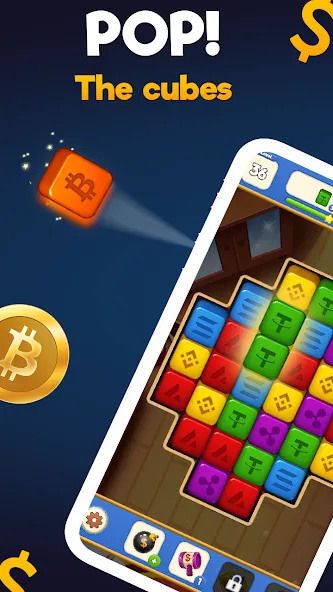 Crypto Blocks Puzzle Challenge [МОД Mega Pack] APK Android Screenshot 1