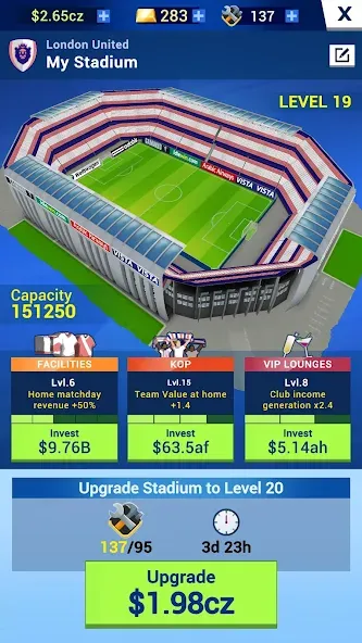 Idle Eleven - Soccer tycoon (Айдл Илевен) [МОД Меню] APK Android Screenshot 3