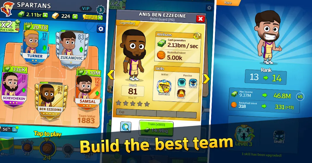 Idle Five Basketball tycoon (Айдл Файв Баскетбольный тайкун) [МОД Бесконечные монеты] APK Android Screenshot 2