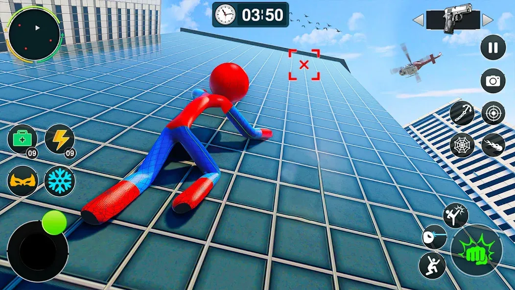 Flying Stickman Rope Hero Game [МОД Mega Pack] APK Android Screenshot 3