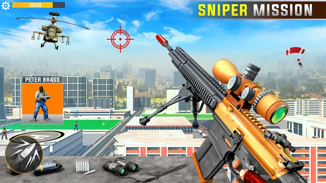 Banduk Game - Sniper Gun Games (Снайперская Война 3D) [МОД Много денег] APK Android Screenshot 2