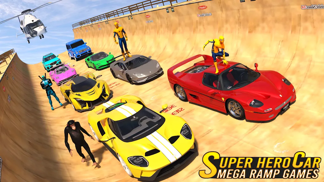 Superhero Car: Mega Ramp Games (Рамп Кар Гейм) [МОД Unlocked] APK Android Screenshot 5