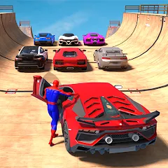 Superhero Car: Mega Ramp Games (Рамп Кар Гейм) [МОД Unlocked] APK Android