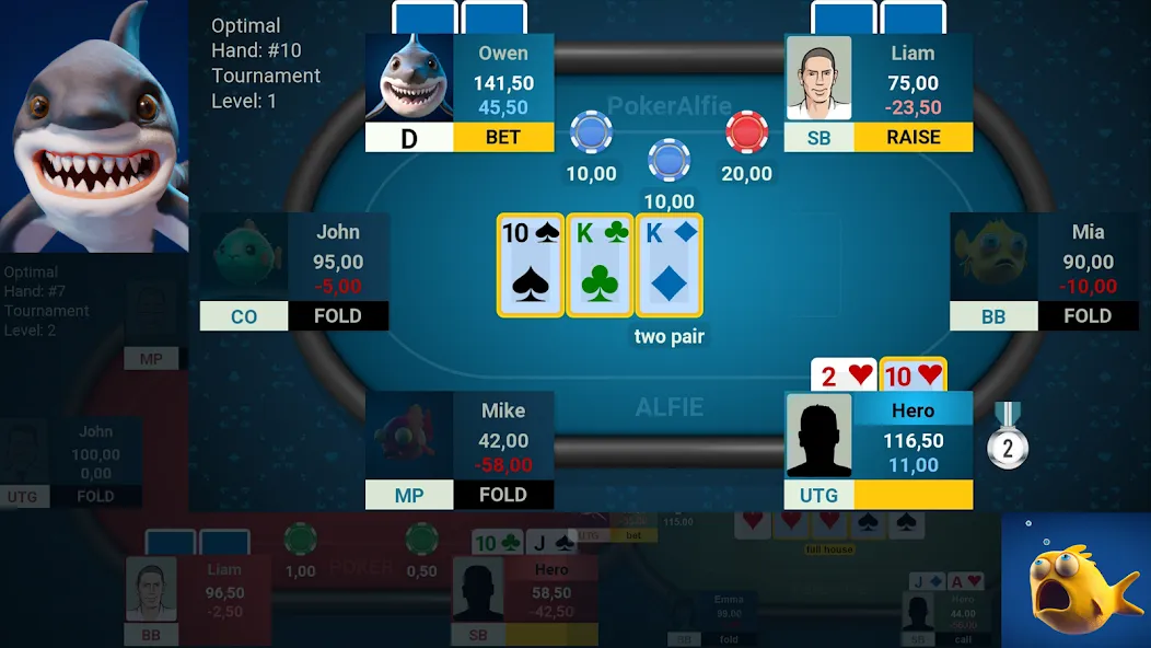 Offline Poker AI - PokerAlfie (Оффлайн Покер ИИ) [МОД Mega Pack] APK Android Screenshot 1