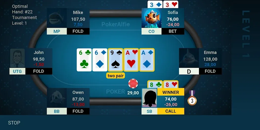 Offline Poker AI - PokerAlfie (Оффлайн Покер ИИ) [МОД Mega Pack] APK Android Screenshot 5