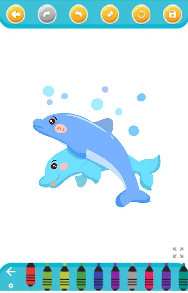 dolphin coloring game (дельфин раскраска игра) [МОД Много денег] APK Android Screenshot 1