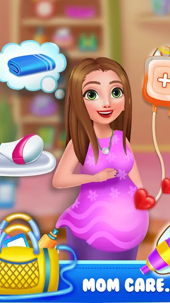 Mom newborn babysitter care (Мама новорожденного няня заботится) [МОД Меню] APK Android Screenshot 3