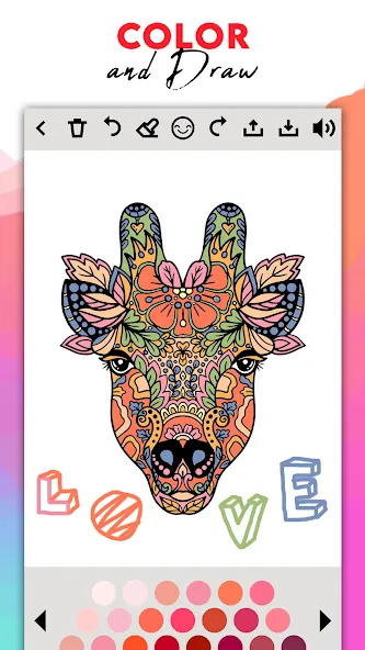 Coloring for adults offline [МОД Много денег] APK Android Screenshot 3