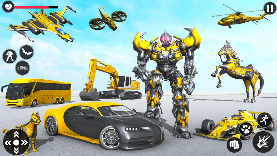 Flying Robot Transforming Game [МОД Unlocked] APK Android Screenshot 1
