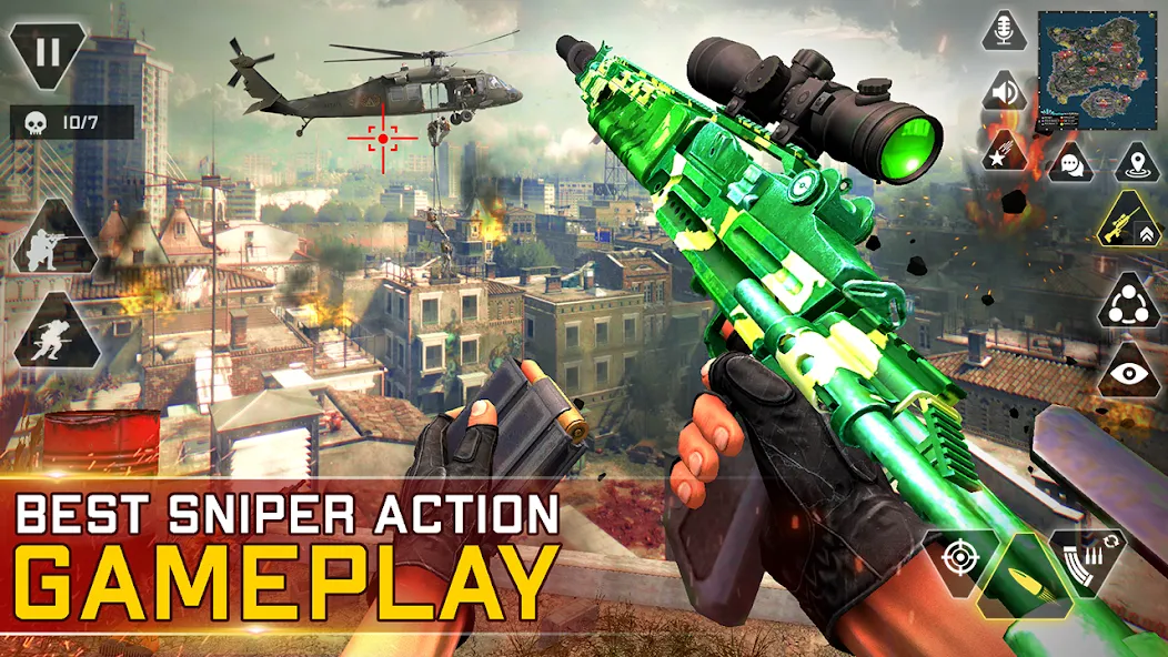 Sniper Gun Shooting game (ИГИ Снайпер Оружие Стрелялки Игры) [МОД Бесконечные монеты] APK Android Screenshot 5