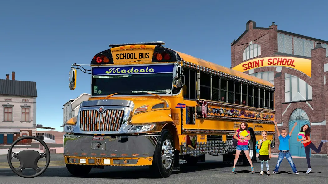 School Bus Transport Simulator (Школьный Автобусный Транспортный Симулятор) [МОД Все открыто] APK Android Screenshot 1