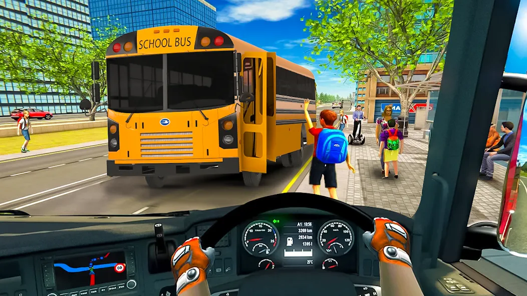 School Bus Transport Simulator (Школьный Автобусный Транспортный Симулятор) [МОД Все открыто] APK Android Screenshot 2