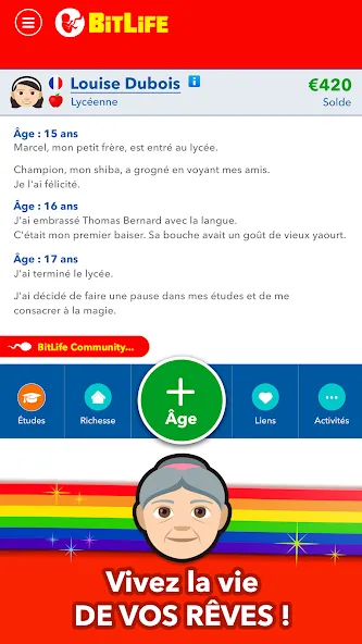 BitLife Français [МОД Меню] APK Android Screenshot 4