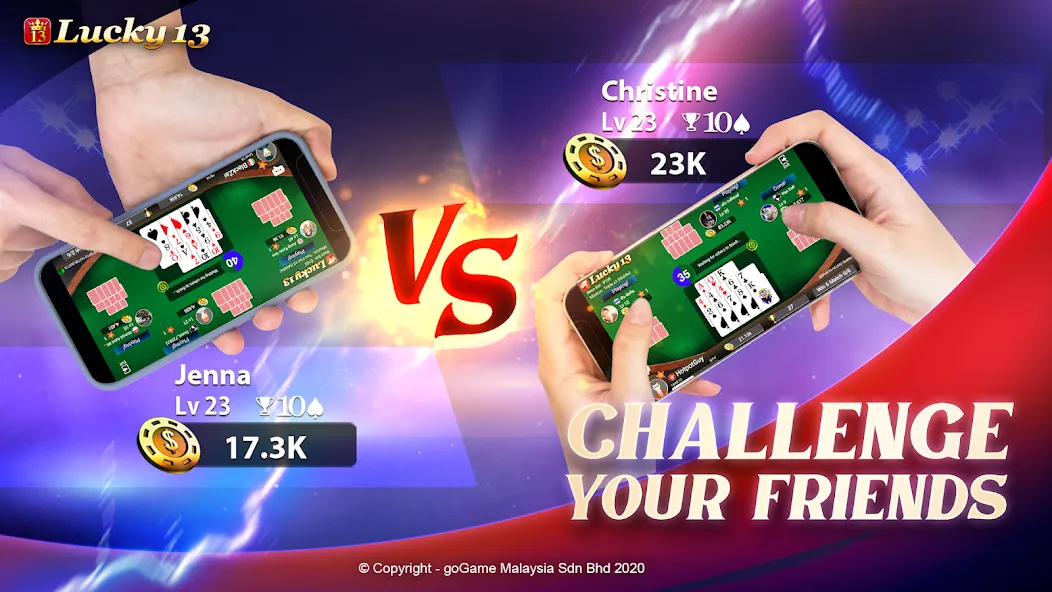 Lucky 13: 13 Poker Puzzle (Лаки 13) [МОД Premium] APK Android Screenshot 1