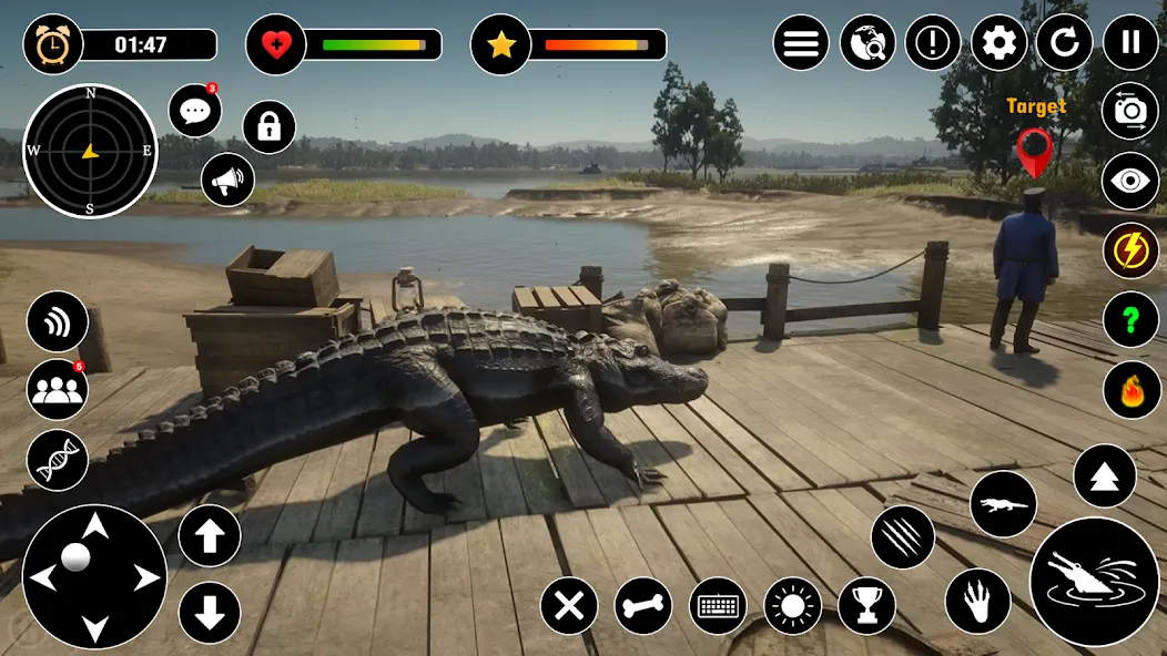 Animal Crocodile Attack Sim (Энимал Крокодайл Аттак Сим) [МОД Много денег] APK Android Screenshot 2
