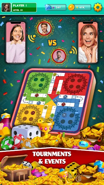 Multiplayer Dice Ludo Games (Мультиплеер Дайс Лудо Игры) [МОД Бесконечные монеты] APK Android Screenshot 3