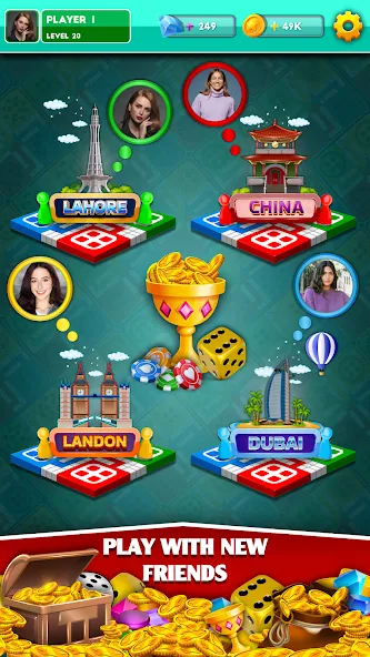 Multiplayer Dice Ludo Games (Мультиплеер Дайс Лудо Игры) [МОД Бесконечные монеты] APK Android Screenshot 4