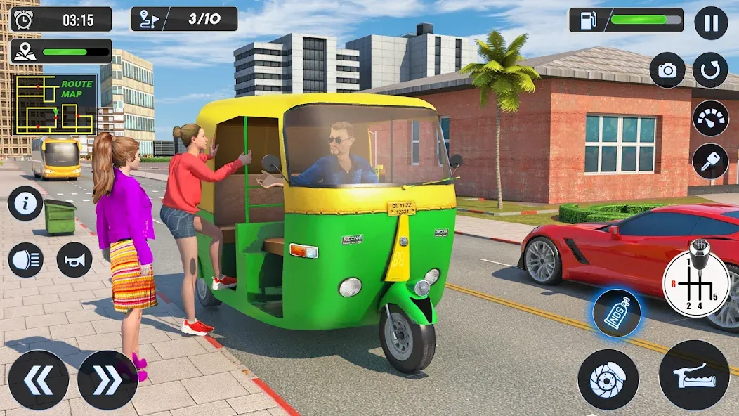 Tuk Tuk Auto Driving Games 3D [МОД Mega Pack] APK Android Screenshot 4