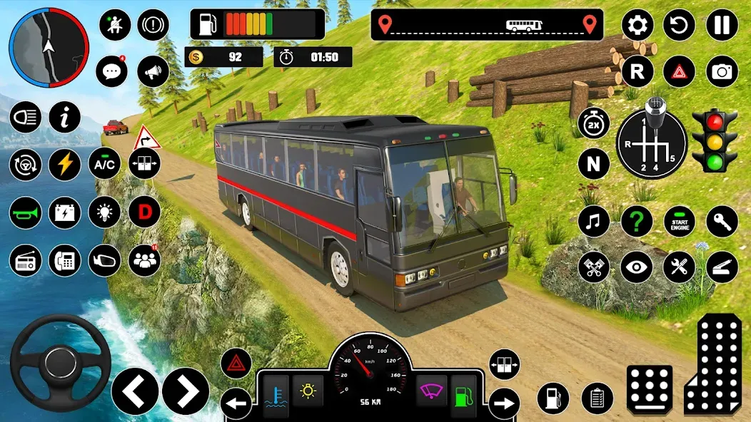 Offroad Bus Simulator Bus Game (Оффроуд Автобус Симулятор Игра) [МОД Бесконечные монеты] APK Android Screenshot 2