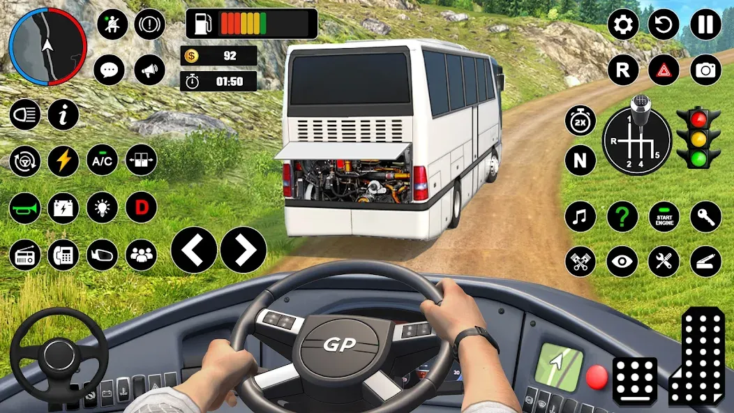 Offroad Bus Simulator Bus Game (Оффроуд Автобус Симулятор Игра) [МОД Бесконечные монеты] APK Android Screenshot 3