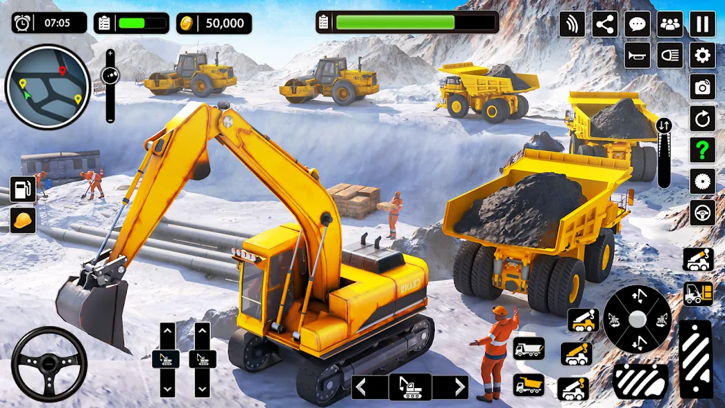 Snow Offroad Construction Game [МОД Все открыто] APK Android Screenshot 2