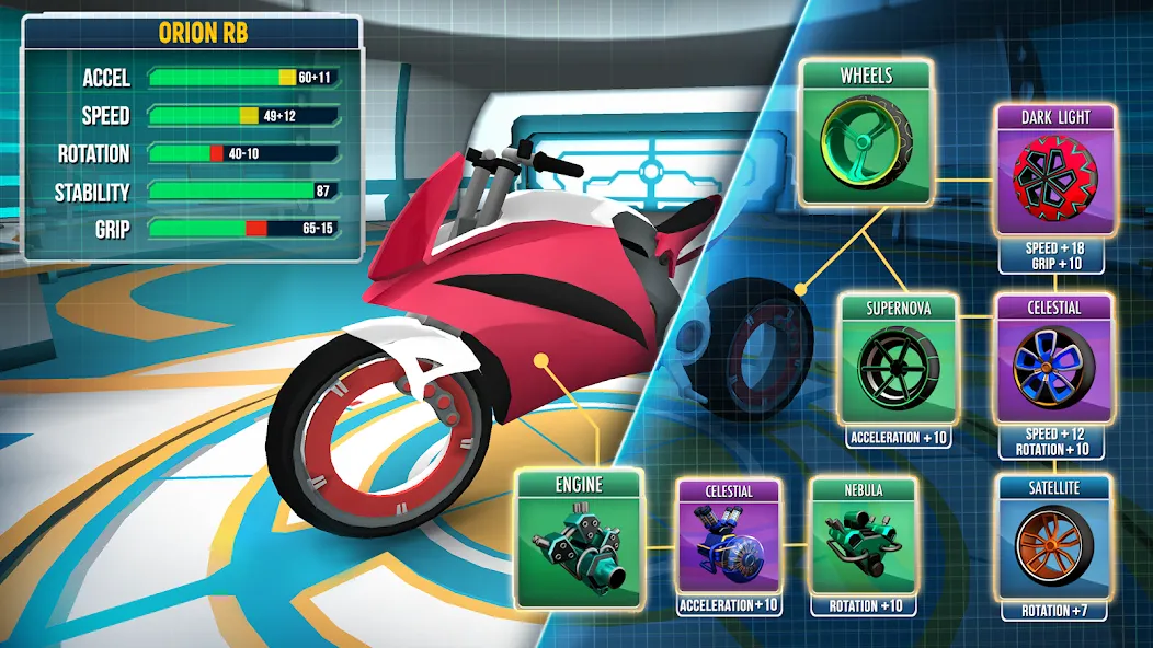 Gravity Rider: Space Bike Race (Гравити Райдер) [МОД Все открыто] APK Android Screenshot 3