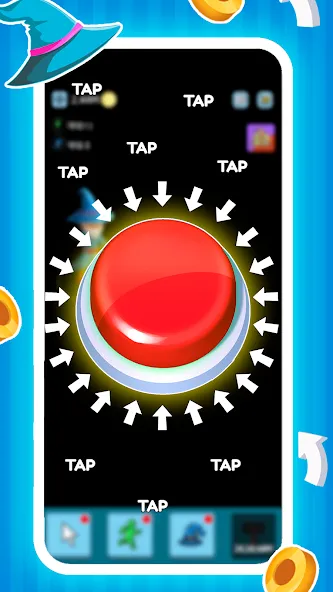 Green button: Press the Button (Грин кнопка) [МОД Бесконечные монеты] APK Android Screenshot 1