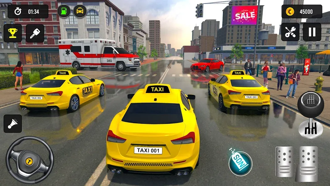 Taxi Simulator 3d Taxi Driver [МОД Unlocked] APK Android Screenshot 4