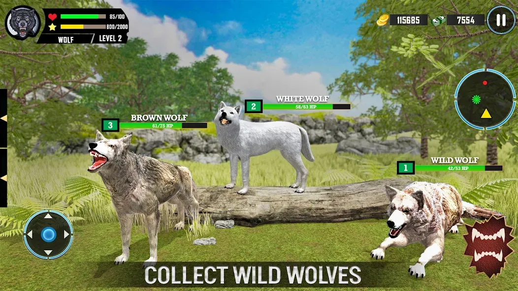 Wild Wolf Simulator Games [МОД Меню] APK Android Screenshot 3