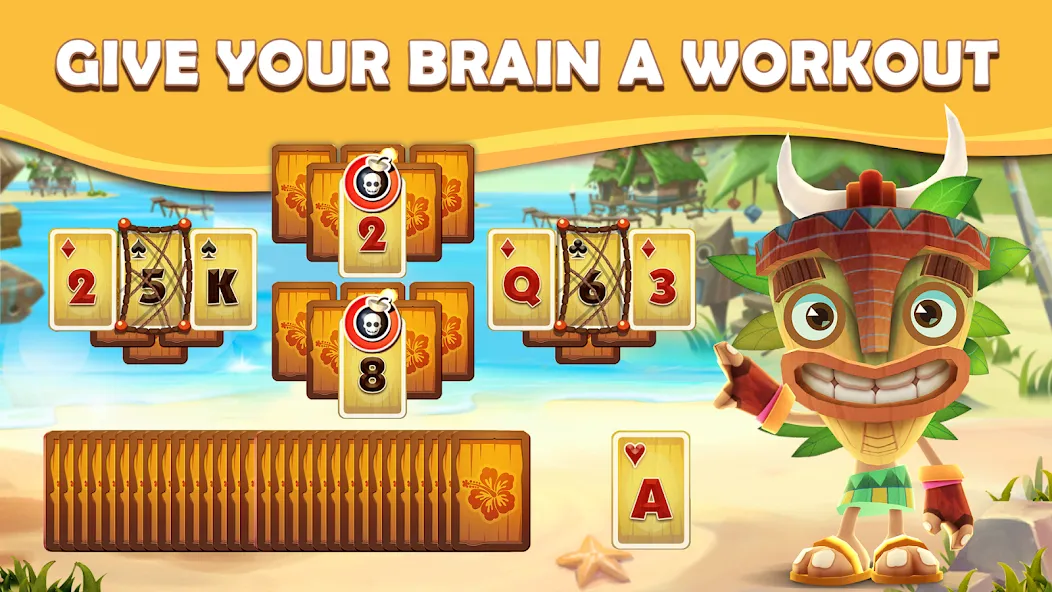 Tiki Solitaire TriPeaks (Тики Солитер ТриПикс) [МОД Меню] APK Android Screenshot 1