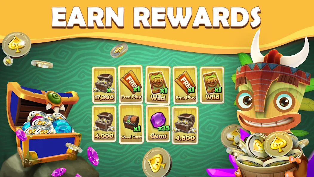 Tiki Solitaire TriPeaks (Тики Солитер ТриПикс) [МОД Меню] APK Android Screenshot 3