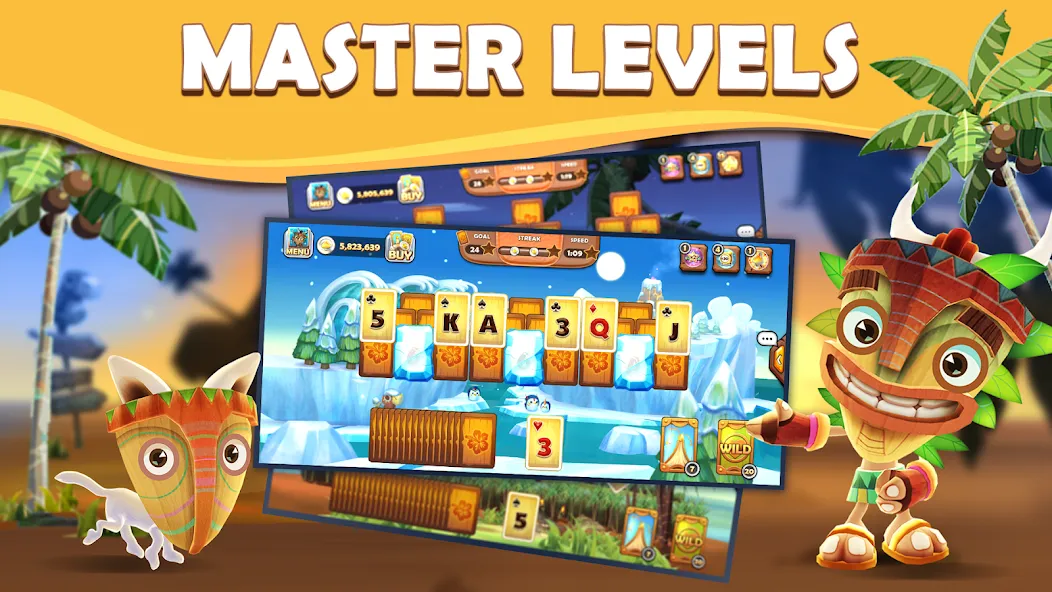 Tiki Solitaire TriPeaks (Тики Солитер ТриПикс) [МОД Меню] APK Android Screenshot 5