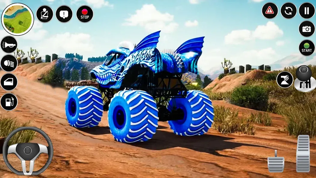 Extreme Monster Truck Game 3D (Монстр Трак Экстремальные Игры) [МОД Unlocked] APK Android Screenshot 1