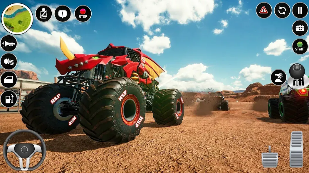 Extreme Monster Truck Game 3D (Монстр Трак Экстремальные Игры) [МОД Unlocked] APK Android Screenshot 2