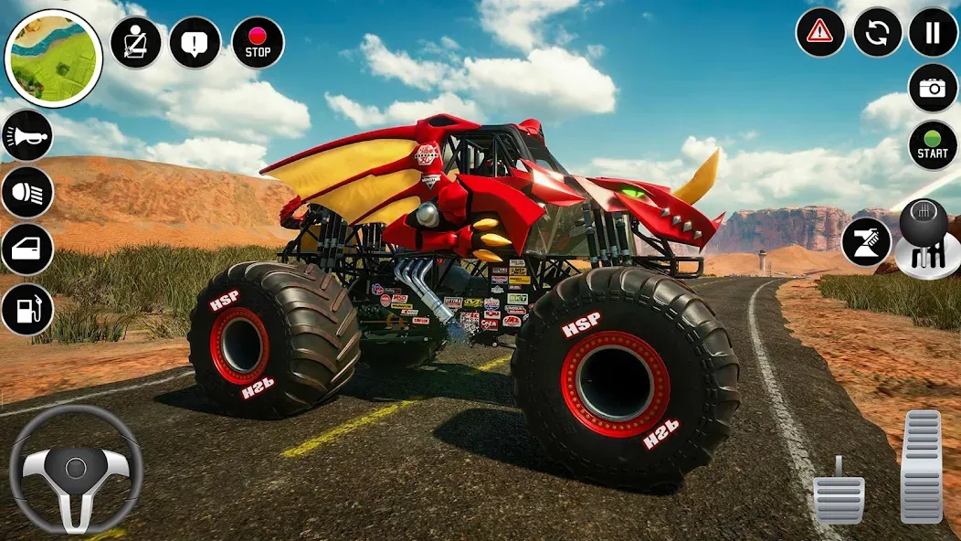 Extreme Monster Truck Game 3D (Монстр Трак Экстремальные Игры) [МОД Unlocked] APK Android Screenshot 4