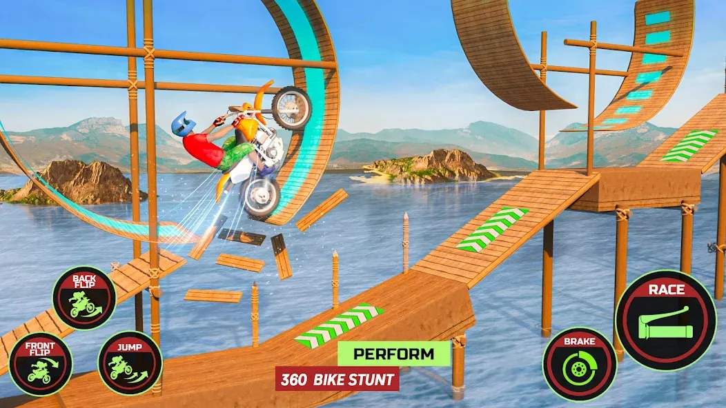 Motor Bike Stunt Racing Games (Мотор Байк Стант Гонки Игры) [МОД Premium] APK Android Screenshot 2